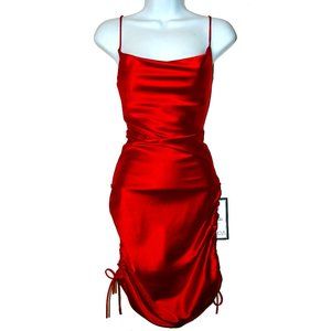 City Studio Red Shiny Women's Club Short Spaghetti Strap Dress Size Small New